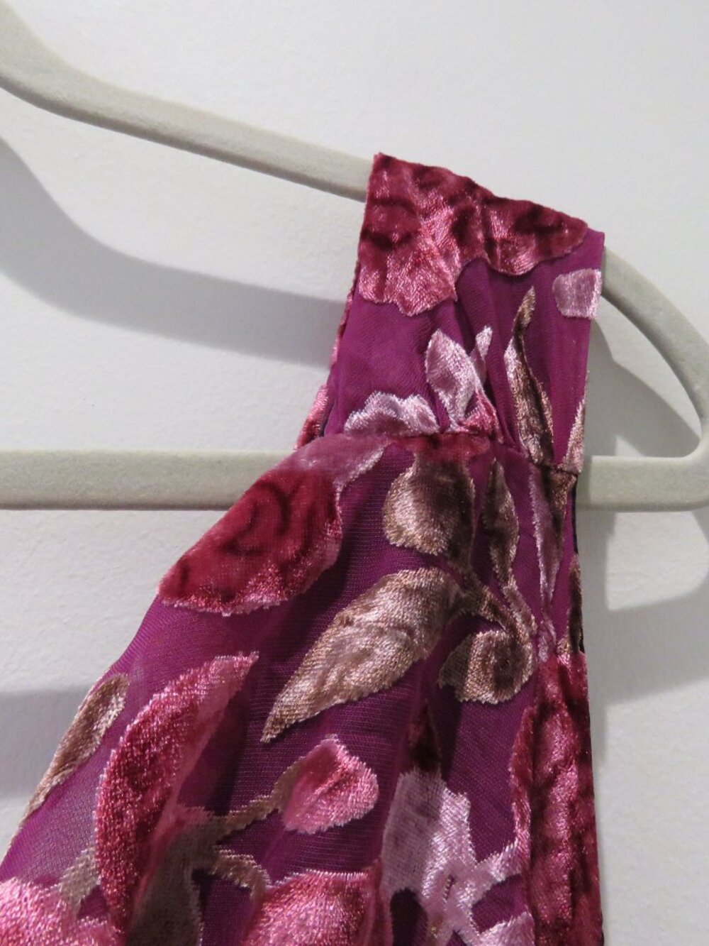 UNIQUE VINTAGE Velvet Burnout Floral Ruched Dress Pink XL Retro Pinup Cocktail - Picture 5 of 15